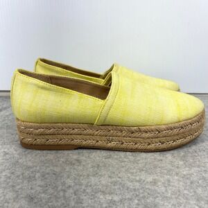 Naturalizer Thea Platform Espadrille Slip On Shoes Yellow Linen Womens 7.5‎